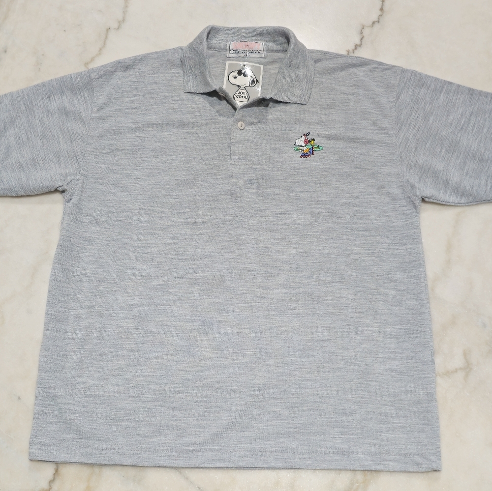 Peanuts Gray Polo Shirt Classic Style - Kids Large